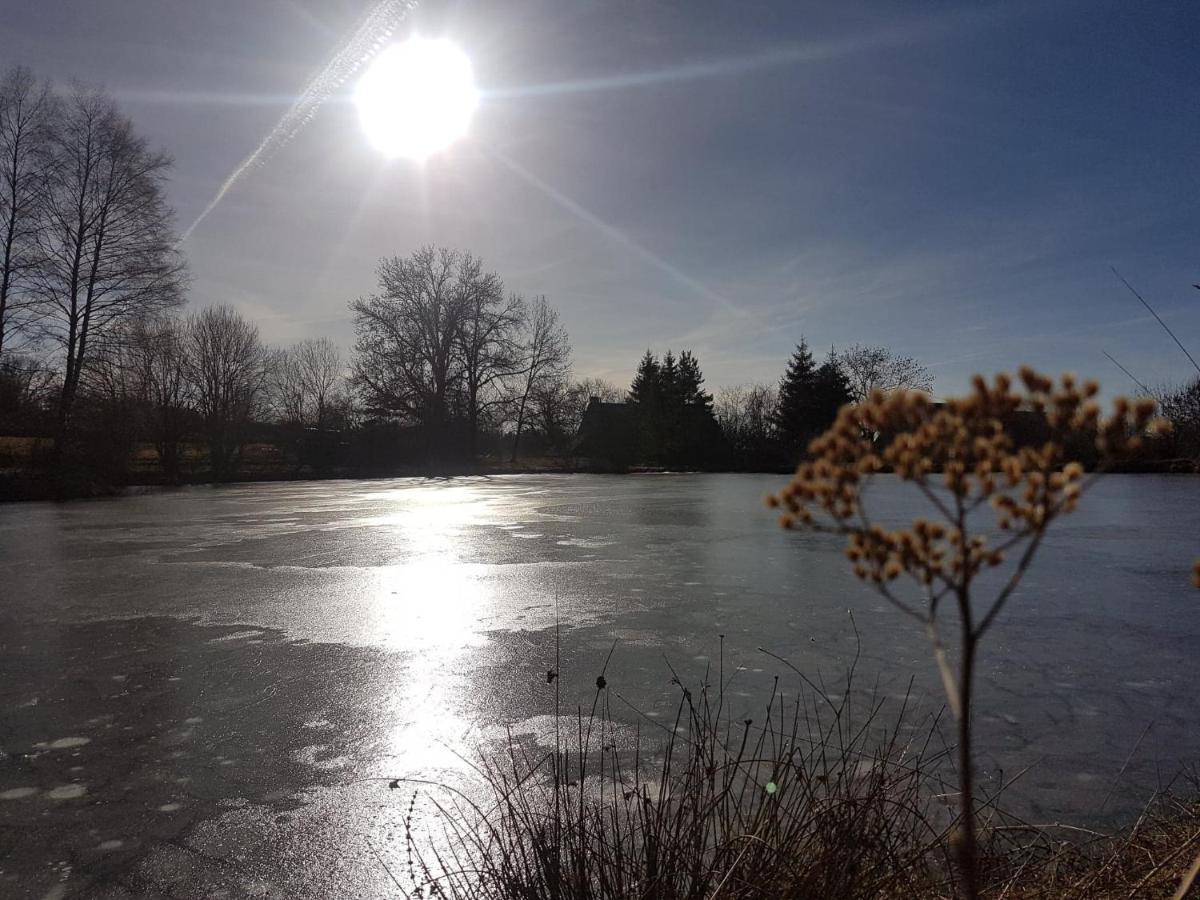 Fermette typique auvergnate dans son écrin d'eau et de verdure Saint-Donat Extérieur photo